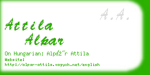 attila alpar business card